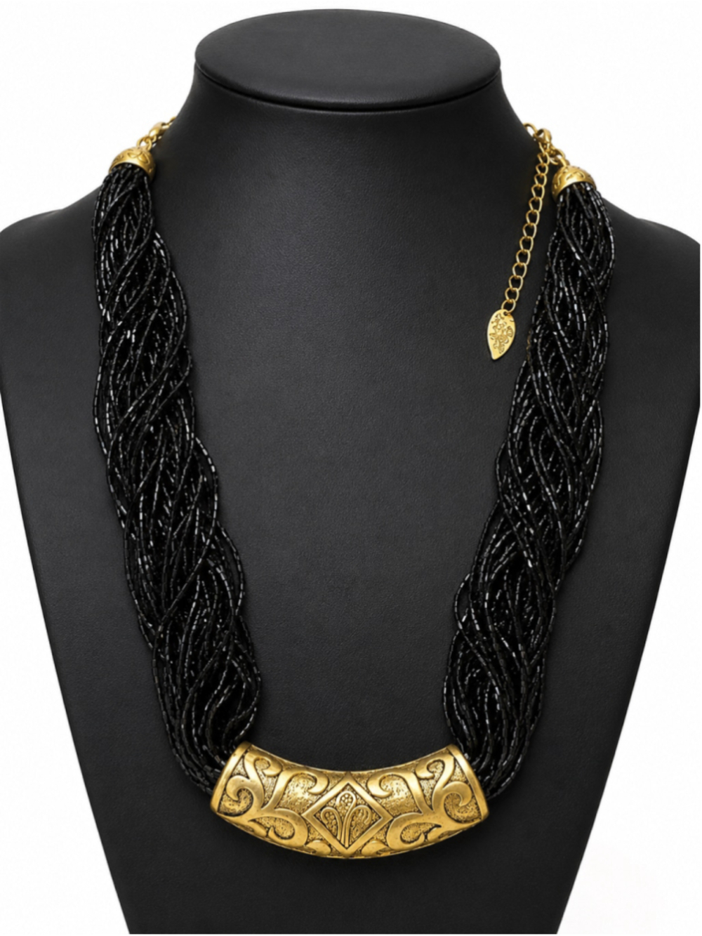 Coldwater creek black beaded necklace NWT